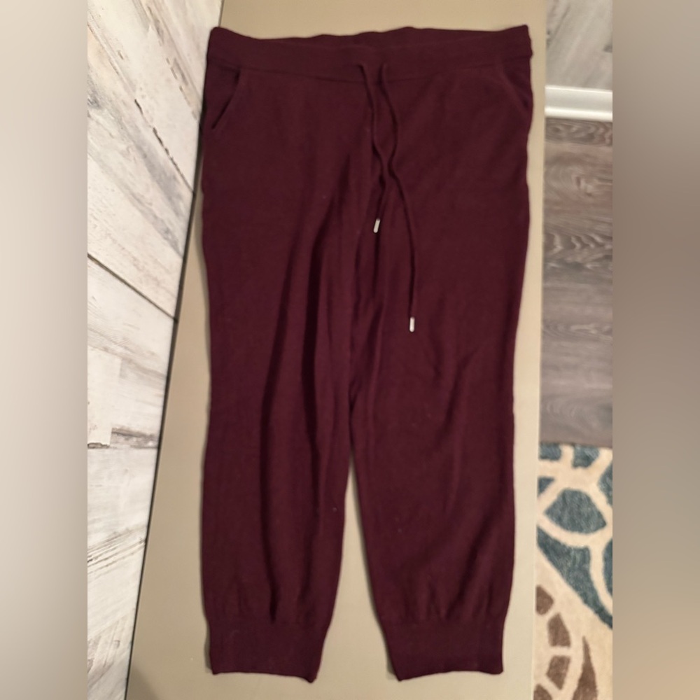 Quince Burgundy Cashmere Jogger Size XL